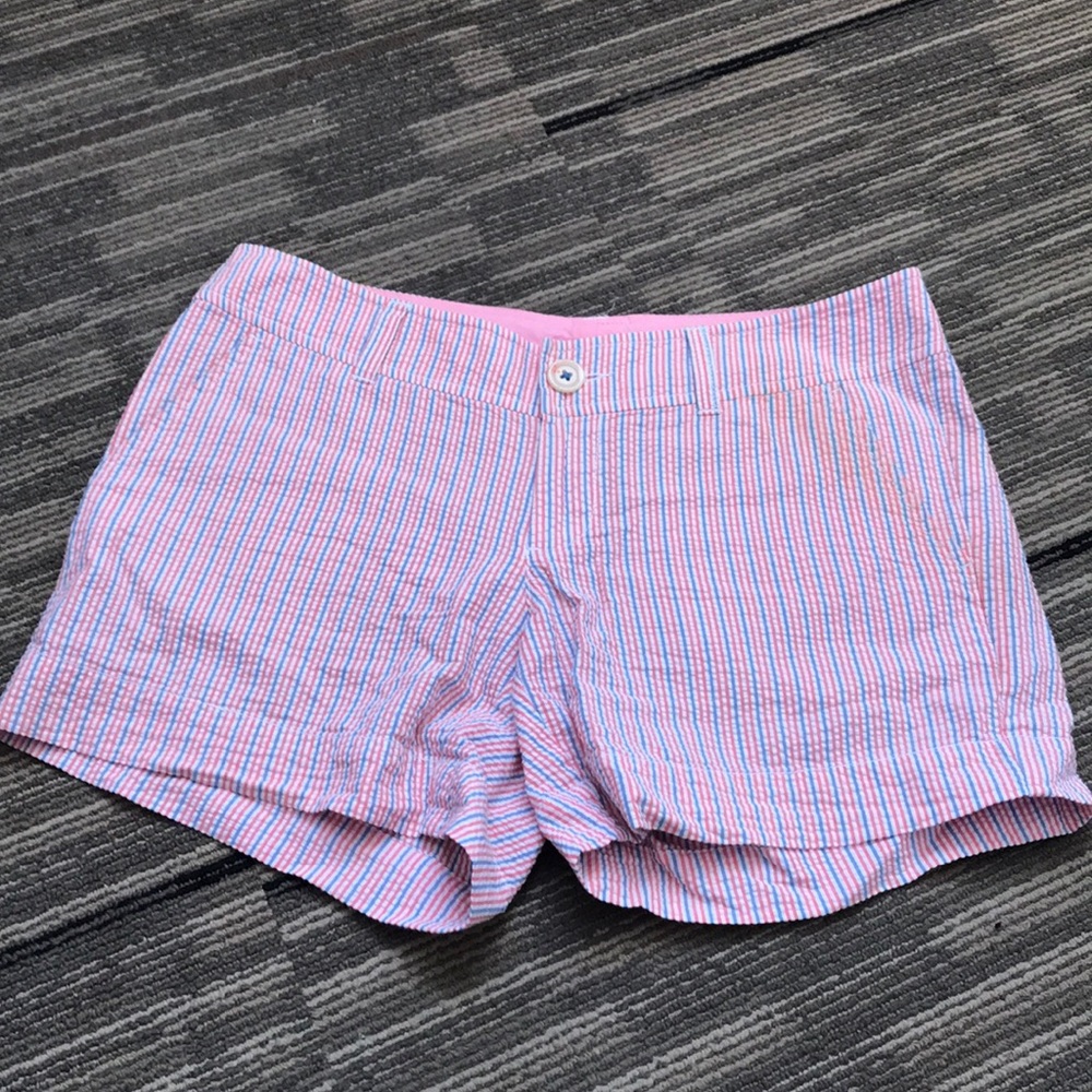 Red and Blue Seersucker Lilly Pulitzer Shorts